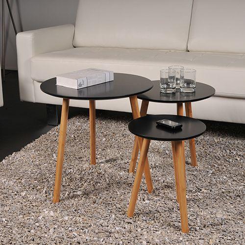 Lot De 3 Tables Basses Gigognes Venus / Noir