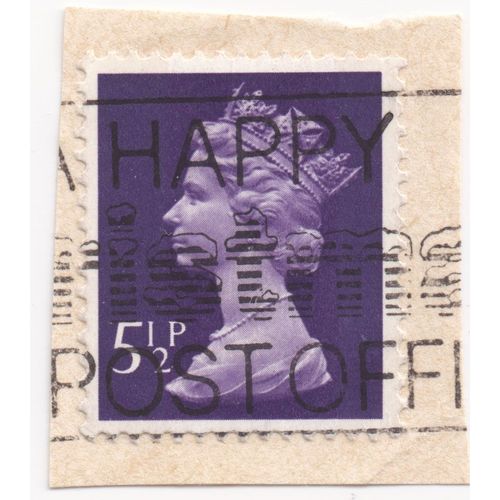 Timbre Royaume Uni : Timbre Oblitéré, Reine Elizabeth I I Profil Gauche Sur Fond Violet Foncé, 5 1/2 Pence P