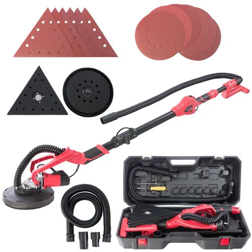 AREBOS Ponceuse Girafe | Ø 225 mm | Barre télescopique | Tête Pivotante (Double Pad)
