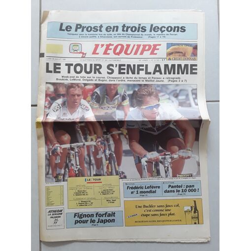 Journal L'Équipe Du 14/07/1990 - Spécial F1 Prost Et Tour De France