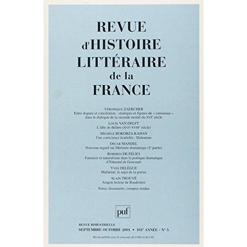 Revue D'histoire Litteraire De La France N 5 2001