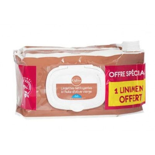 Lot De 2 Lingettes Nettoyantes À L'huile D'olive Vierge + Liniment 100 Ml Offert