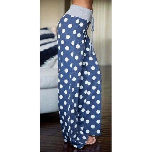 Pantalon Large Bleu À Pois Détente Ou Sport T Xl/42/44