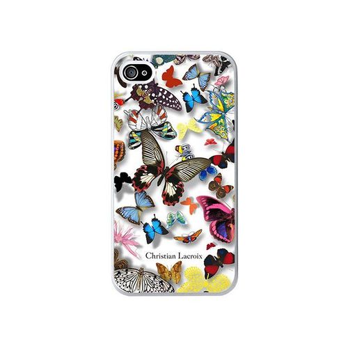 Coque Case Iphone 4 4s Christian Lacroix Butterfly Blanc Silicone Rigide (Tpu)