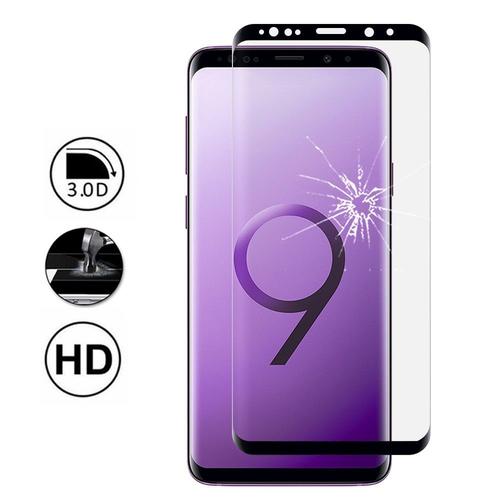 1 Film En Verre Trempé Pour Samsung Galaxy S9+/ S9 Plus 6.2" Bord Incurvé Resistant - Noir
