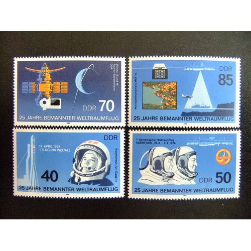 Allemagne Orientale Ddr 1986 1 Vol De L'homme Dans L'espace Yvert 2628 / 31 ** Mnh
