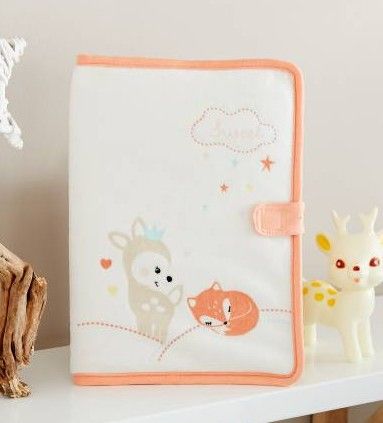 Protege Carnet De Sante Bebe Nourrisson Kiabi Faon Bambi Renard Etoiles Coeurs Health Cover Baby Rakuten