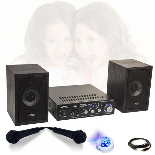 Pack KARAOKE-STAR2MKII Enfant - Bluetooth USB SD 100W 2 Enceintes 2 Micros 1 Ampli - Mini Jeu Lumière Astro RGB Cadeau Fête Musique