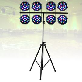 Pack Lumière Pied Support SL002 - 8 Projecteurs Party Par 18x1W RGB DMX - DJ Mobile - Soirée - Mariage - Anniversaire