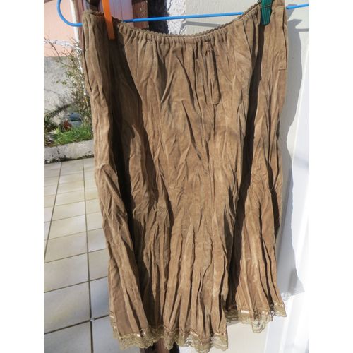 Jupe Grain De Malice Velours 38 Beige