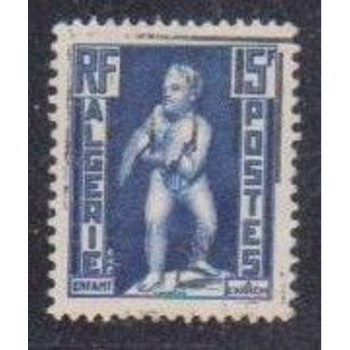 Timbre DAlgérie (Département Français) N°290 Y&t 15,00 F Bleu Série Courante Statues Enfant À L'aiglon