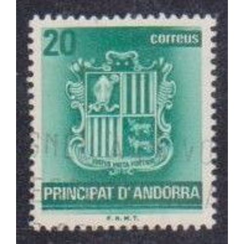 Timbre DAndorre (Espagne) N°144 Y&t 20 P Vert Armoiries Des Vallées