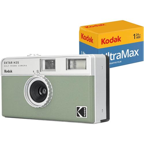 Appareil photo argentique réutilisable Kodak Ektar H35 Vert + Film Kodak Ultramax 24 poses