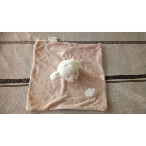 Doudou Plat Crème/Beige/Marron Mouton Bout'Chou