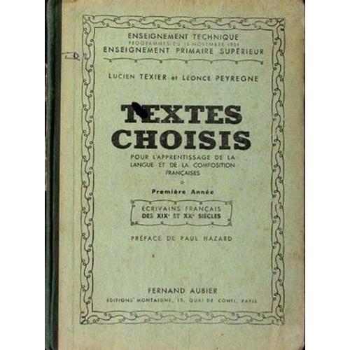 Textes Choisis - Première Année [Édition 1936]