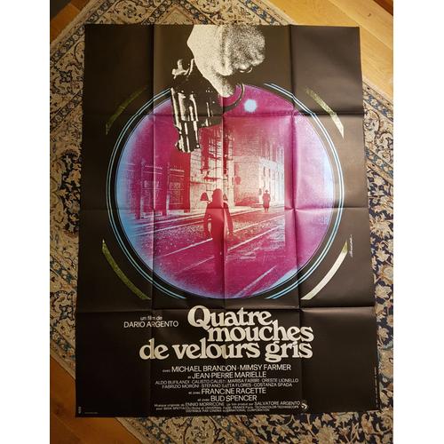 Affiche Cinéma 1971 Quatre Mouches De Velours Gris 120x160 Dario Argento