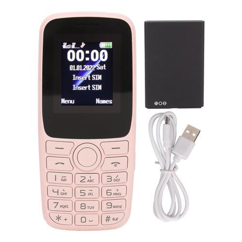 Téléphone portable senior 2G GSM écran 2,4 pouces double SIM pris en charge gros boutons téléphone portable débloqué pour les parents âgés rose