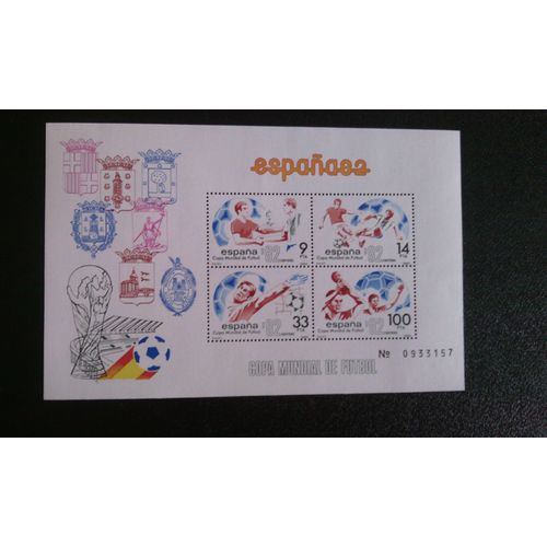 Timbre Espagne ( Yt Bf 31 ) 1982 Coupe Du Monde De Football Espagne '82