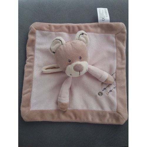 Doudou Ours Rose Beige Écru Simba