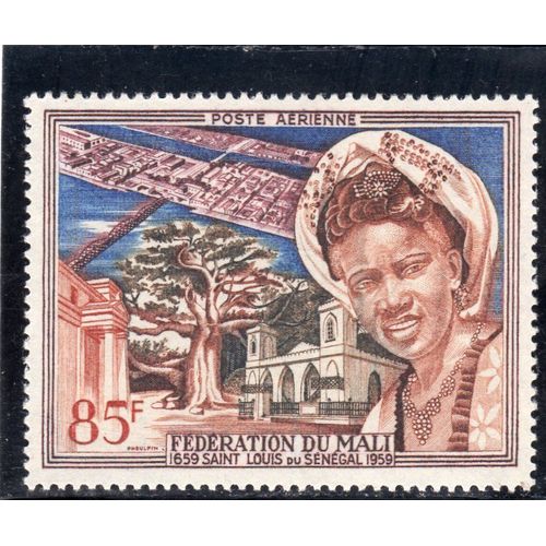 Timbre De Poste Aérienne Du Mali (Tricentenaire De Saint-Louis Du Sénégal)
