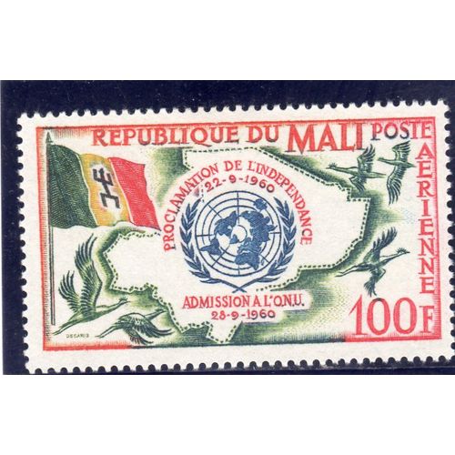 Timbre De Poste Aérienne Du Mali (Admission Aux Nations Unies)