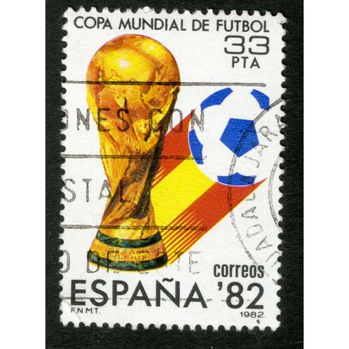 Timbre Oblitéré Espana, Correos, Copa Mundial De Futbol, 1982, 33 Pta