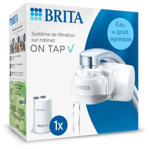 Systeme de filtration sur robinet - BRITA - ON TAP V - 600 L d'eau filtrée / 4 mois - 3 modes d'utilisations - 5 adaptateurs in