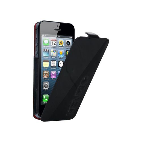 Etui A Rabat Iphone 5 5s Se Kenzo Folio Cover Noir Texture Glossy