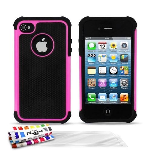 Coque Case Iphone 4 4s Sport Case Rose Bonbon Silicone Rigide (Tpu)