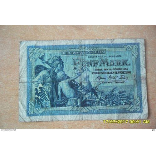 5 Mark De 1904 /Emission 1874 En Etat 3 Environ.