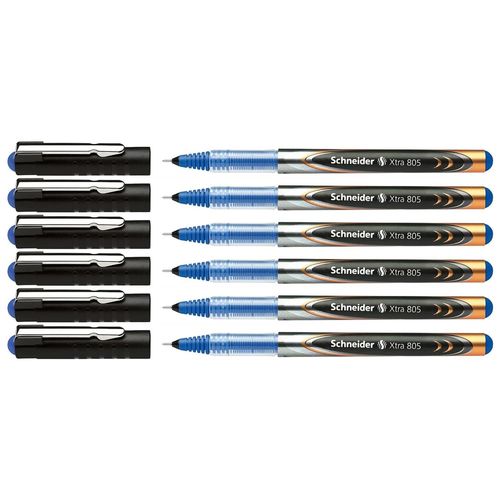 Schneider Lot De 6 Rollers À Encre Xtra 805 05 Bleu
