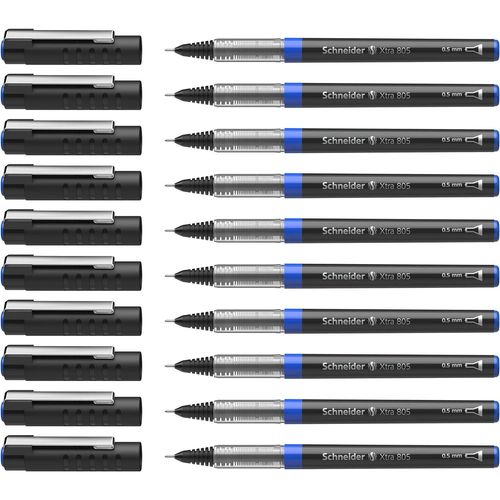 Schneider Lot De 10 Rollers À Encre Xtra 805 05 Bleu