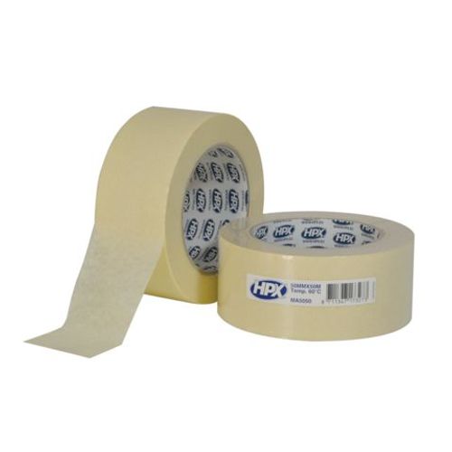 Ruban de masquage bâtiment 60°C Blanc crème 50mm x 50m HPX - MA5050