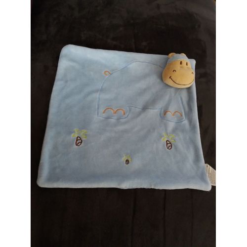 doudou plat hippopotame bleu gifi