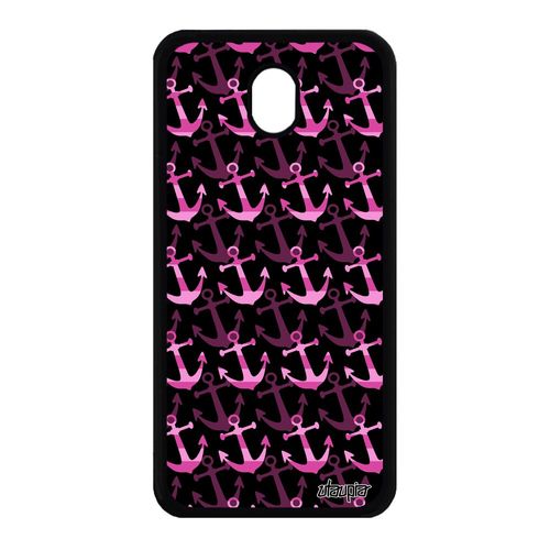 Coque Silicone Samsung Galaxy J7 2017 Pro Ancre Rose Imprimé Tendance Jolie En