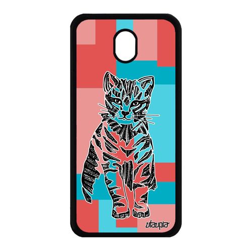Coque Samsung J7 2017 Pro Silicone Chat Animaux Geometrique Felin Rose En Samsung Galaxy J7 2017 Galaxy J7 Pro 2017