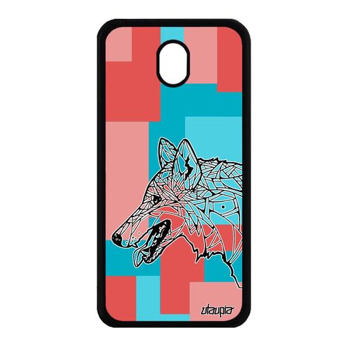 Coque Silicone J7 2017 Pro Loup Cube Dessin Housse Rose Telephone Samsung Galaxy J7 2017 Galaxy J7 Pro 2017
