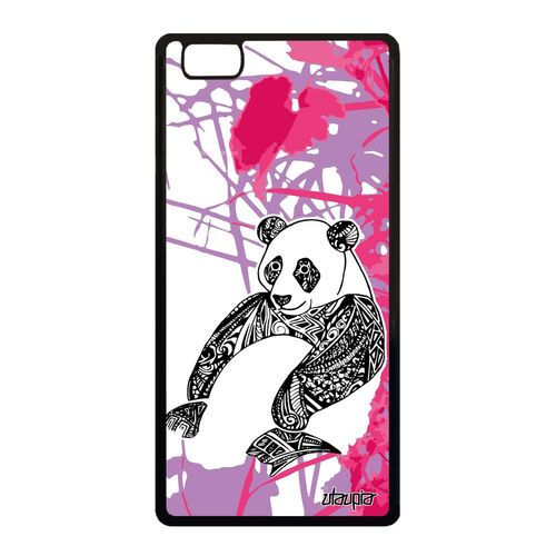 Coque Panda Huawei P8 Lite 2015 Silicone Garcon Azteque Etui Mobile Dessin Fleur