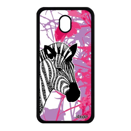 Coque Zebre Samsung J7 2017 Pro Silicone Cheval Rayure Fleur Rose Dessin Samsung Galaxy J7 2017 Galaxy J7 Pro 2017