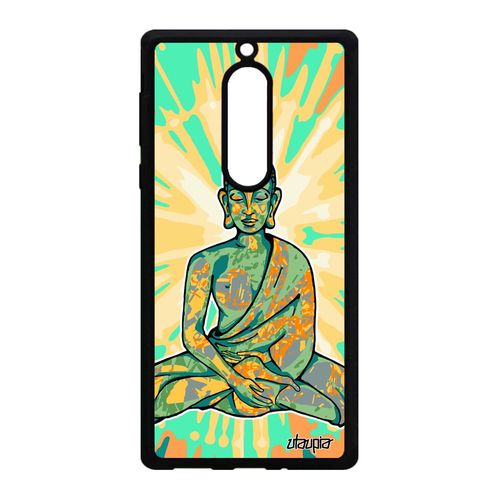 Coque Nokia 5 Silicone Bouddha Soleil Assis Mobile Vert Telephone Illustration A