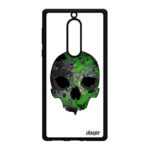Coque Nokia 5 Silicone Tete De Mort Techno Housse Masque Vert Tattoo Squelette A