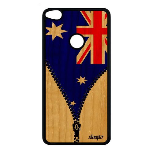 Coque Drapeau Australie Australien Pour Huawei P8/P9 Lite 2017 Bois Silicone Jo