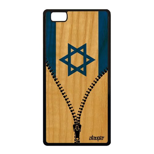 Coque P8 Lite 2015 Bois Silicone Drapeau Israel Israelien Foot Jo Basket Huawei P8 Lite 2015