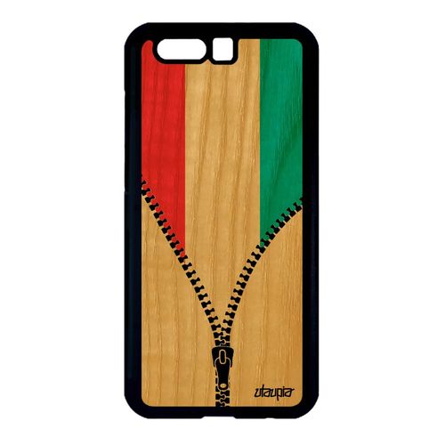 Coque Honor 9 Bois Veritable Silicone Drapeau Luxembourg Luxembourgois Football