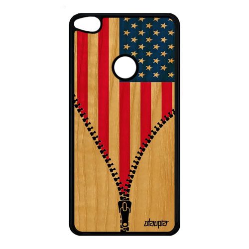 Coque Bois P8/P9 Lite 2017 Silicone Drapeau Etats Unis Usa Americain Nba Huawei P8 Lite 2017 P9 Lite 2017