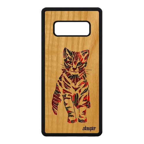 Coque Samsung Note 8 Bois Silicone Chat Telephone Cover Antichoc Rouge De Samsung Galaxy Note 8
