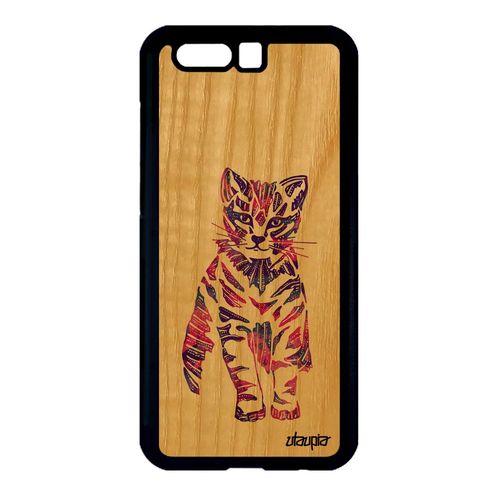 Coque Bois Pour Honor 9 Silicone Chat Petit Violet Telephone Felin Chaton Mignon