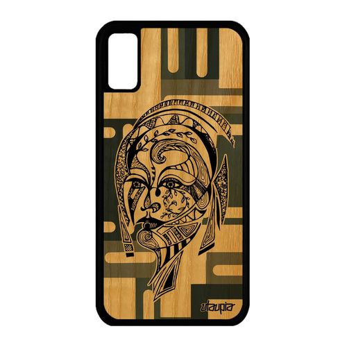 Coque Bois Silicone Iphone X Femme Geometrique Animal Gris Princesse Fille