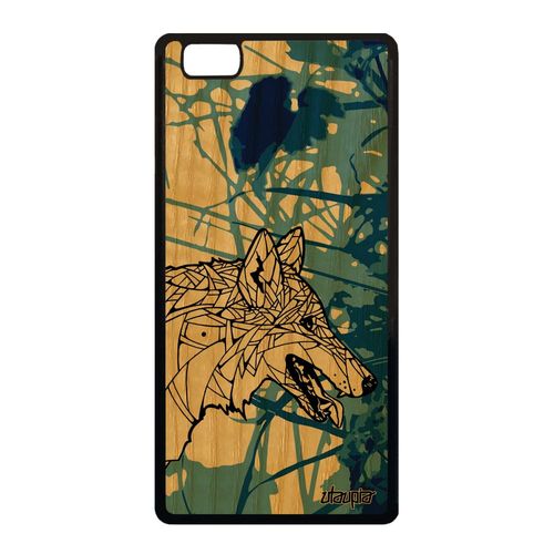 Coque Loup P8 Lite 2015 En Bois Silicone Ethnique Animal Tribal Bleu Swag Huawei P8 Lite 2015