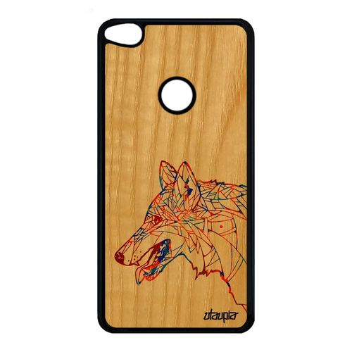 Coque Bois Pour Huawei Honor 8 Lite Silicone Loup Azteque Pastel Personnalisé De